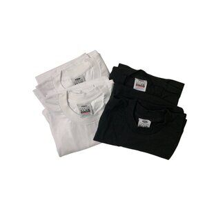 Pro Club Heavyweight Bundle Of 4 Black & White T-Shirts LG-Tall 100% Cotton